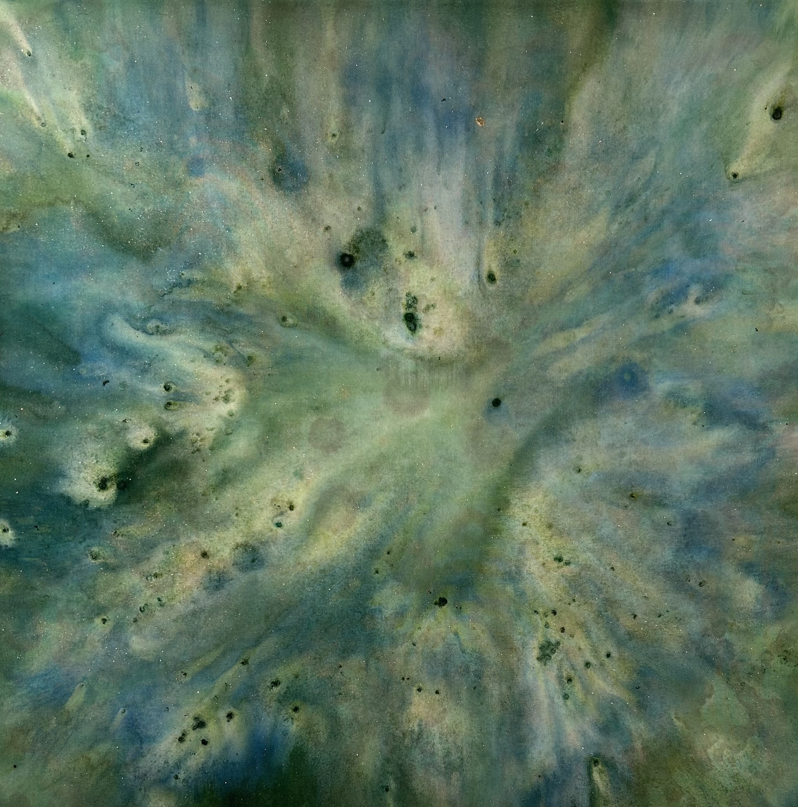Detail of a contemporary painting by artist Chalet Comellas, courtesy of a private Nashville collection
